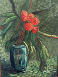 Flowering gum in jam jar