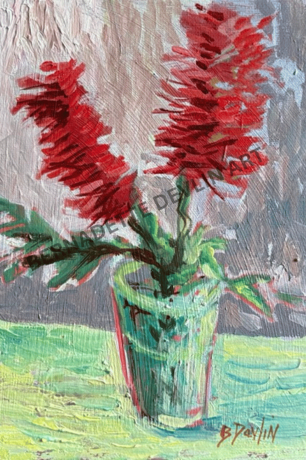 Bottle Brush in Green Glass